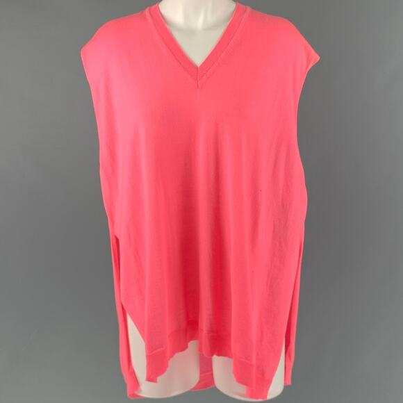 KENZO Size S Pink Wool V-Neck Vest - Picture 1 of 11